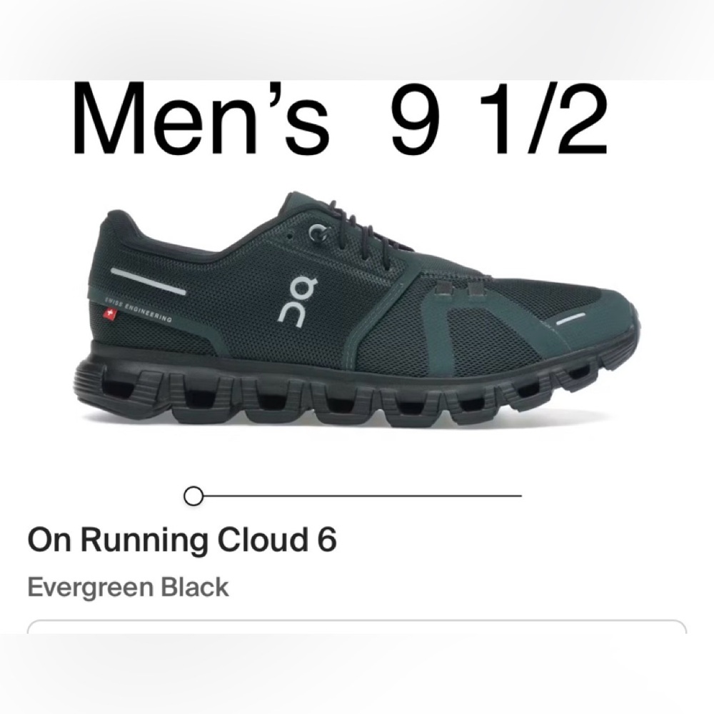 on cloud Cloud 6 Men's running Shoes - Evergreen/black-NEW-9 1/2